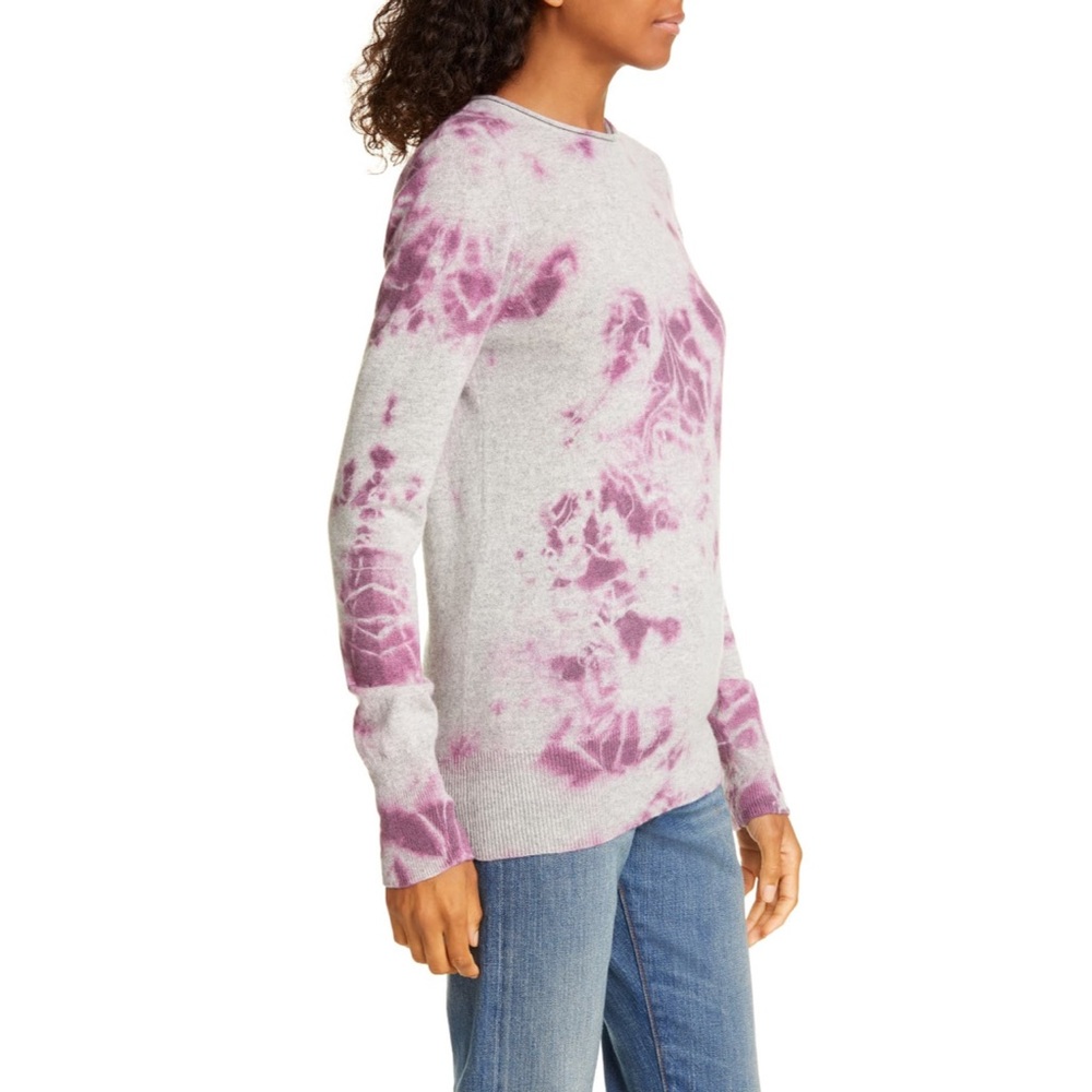 RAQUEL ALLEGRA Tie Dye Cashmere Slim Sweater Pink - Picture 14 of 15